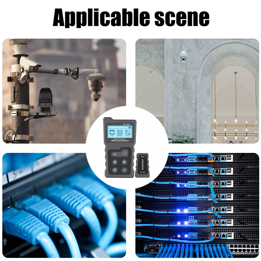 Noyafa PoE Checker Inline PoE Voltage&Current Tester NETWORK Cable Tester NF-488