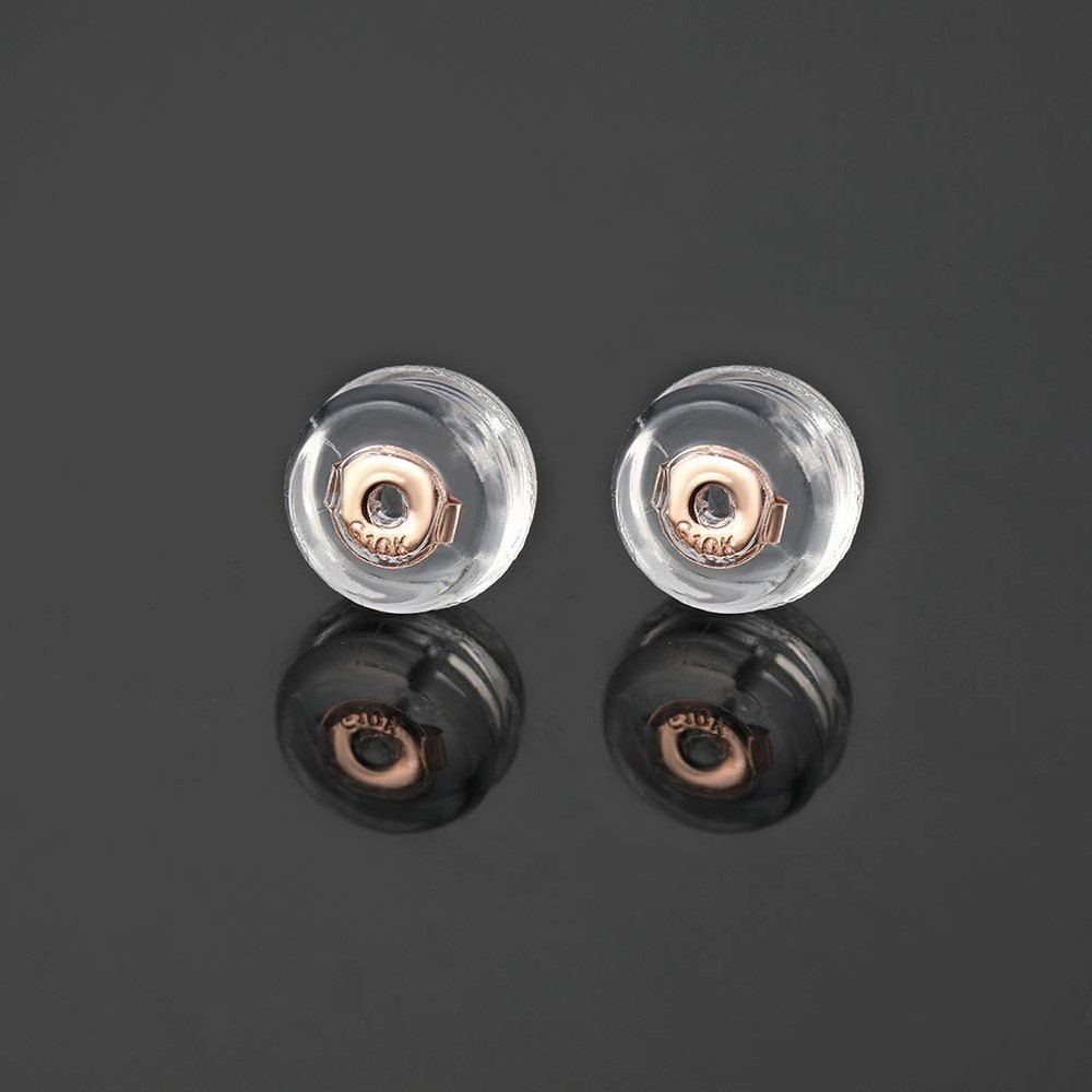 14K Rose Gold Earring Backs Silicone Secure Replacements