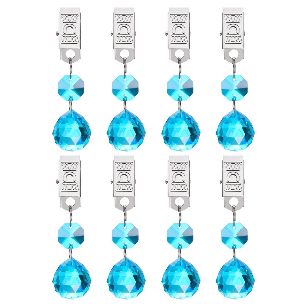 8Pcs Tablecloth Weights, Ball Shape Curtain Weight, Lake Blue