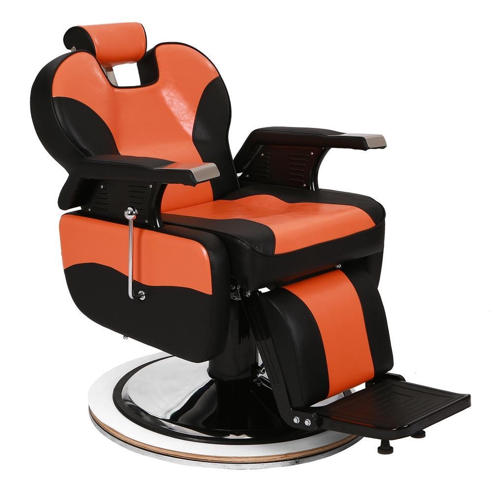 All Purpose Hydraulic Recline Barber Chair Salon Beauty Equipment Black+ Orange