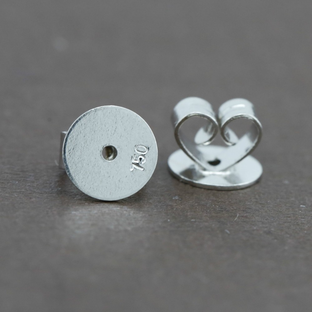 Genuine 18CT Solid White Gold Disc Butterfly Earring Backs 5mm - 1 Pair