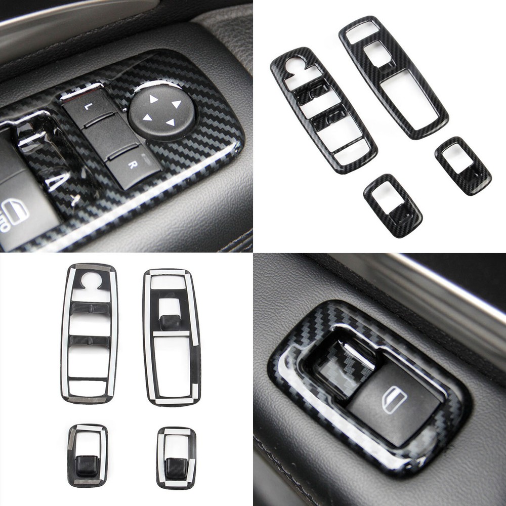 Carbon Fiber Style Window Lift Trim Switch Panel Cover Trim for Dodge Durango