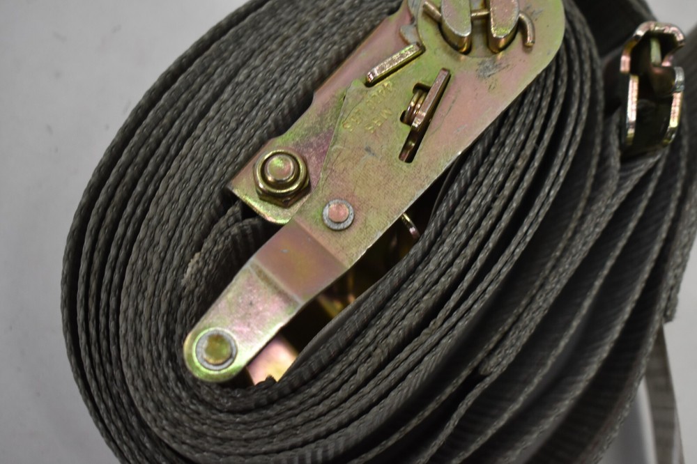 US Cargo Control USCC E Track Ratchet Strap w Spring E Fitting 2" x 16' Gray