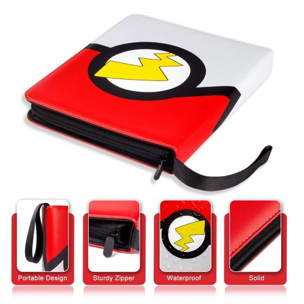 4-Pocket Binder for Pokemon Cards with 50 Removable Sheets Holds Up To 400 Cards