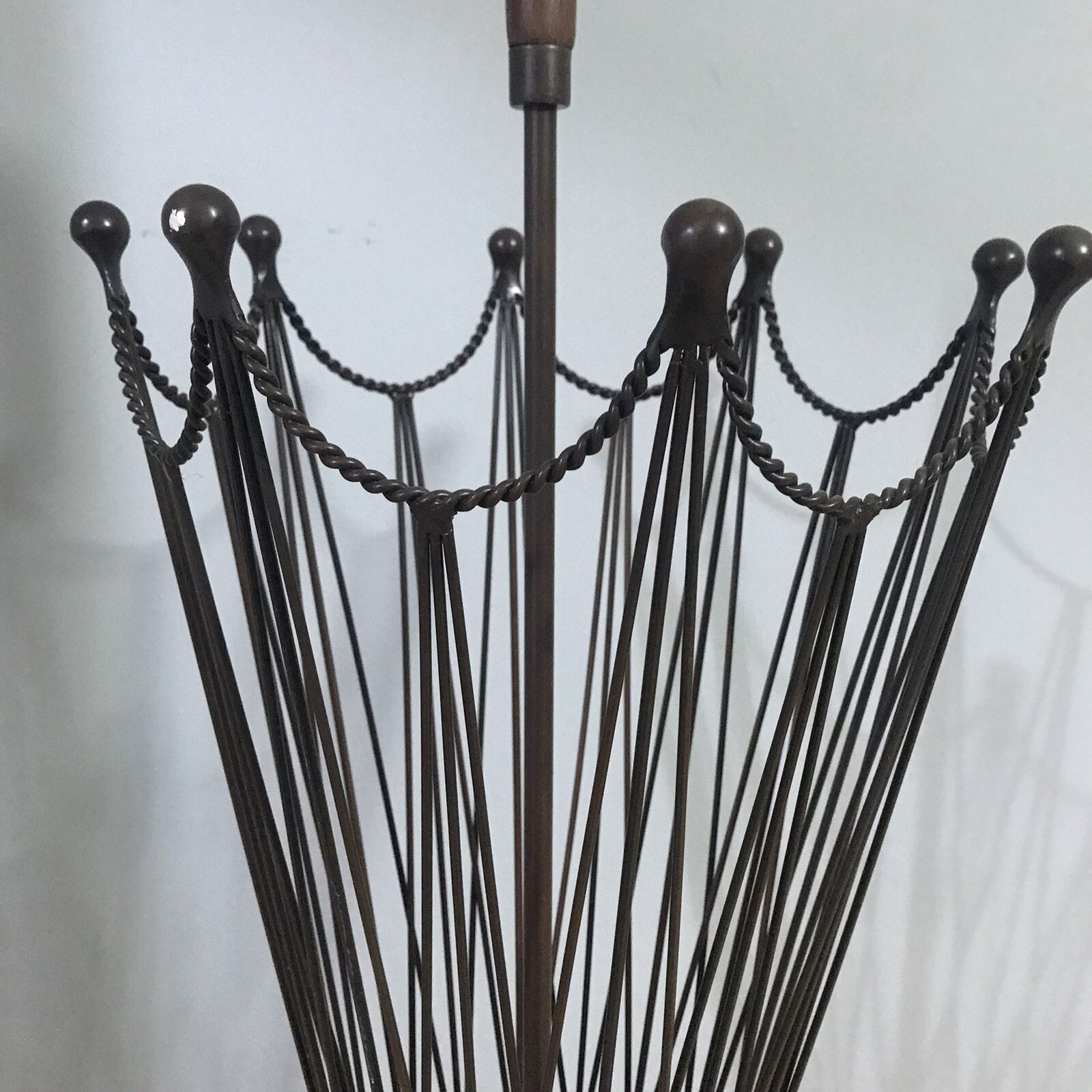 Umbrella Stand Umbrella Shaped Holder Metal wire wood handle 31” Pier 1