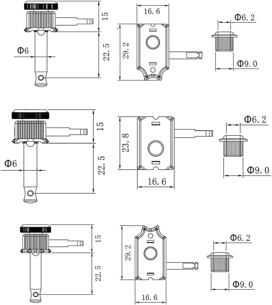 Guyker 6 Inline Vintage Guitar Lock String Tuners – Locking Tuning Key Peg