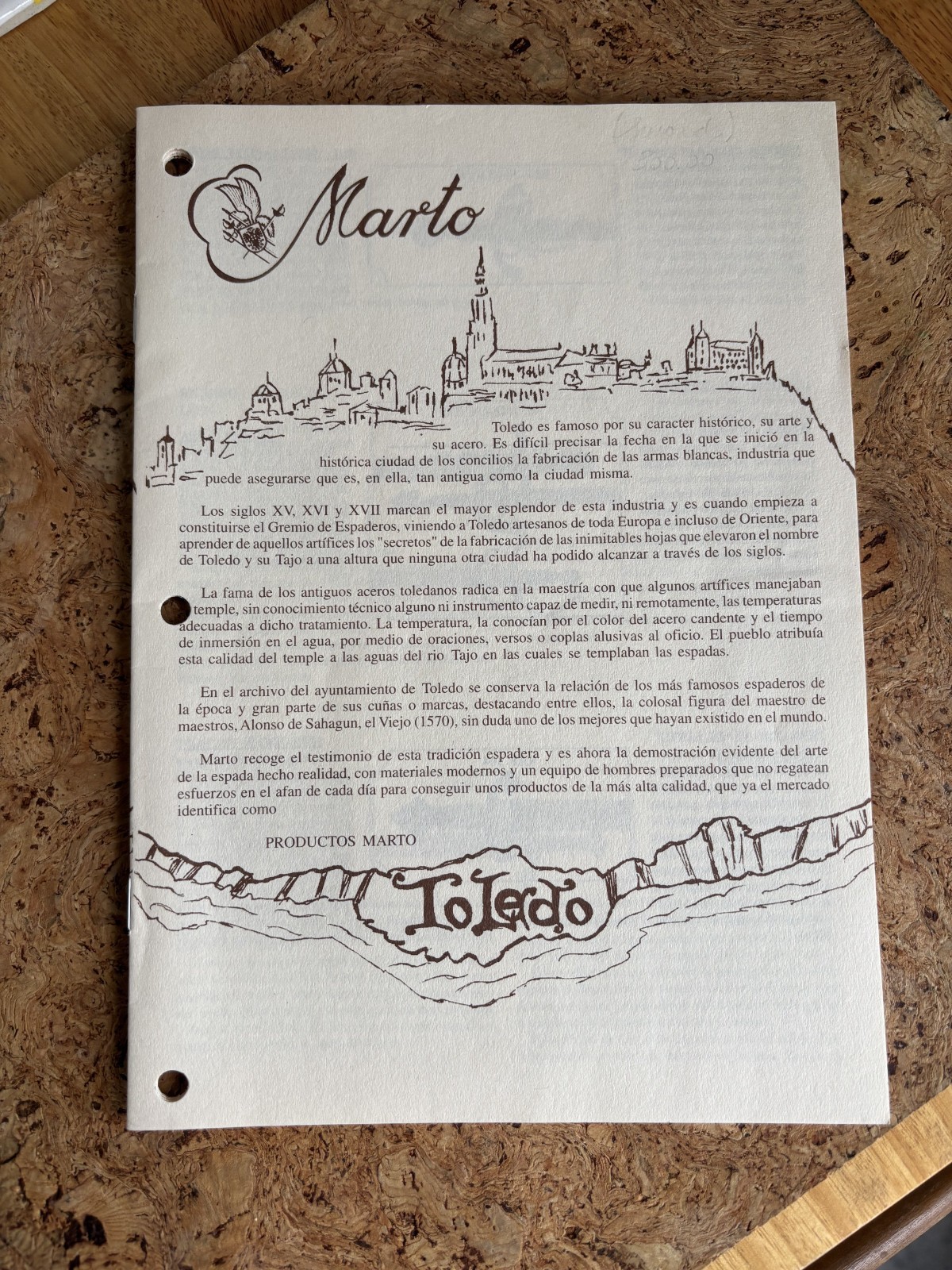 "Marto from Spain" Excalibur King Arthur Sword (With Original Booklet + Receipt)