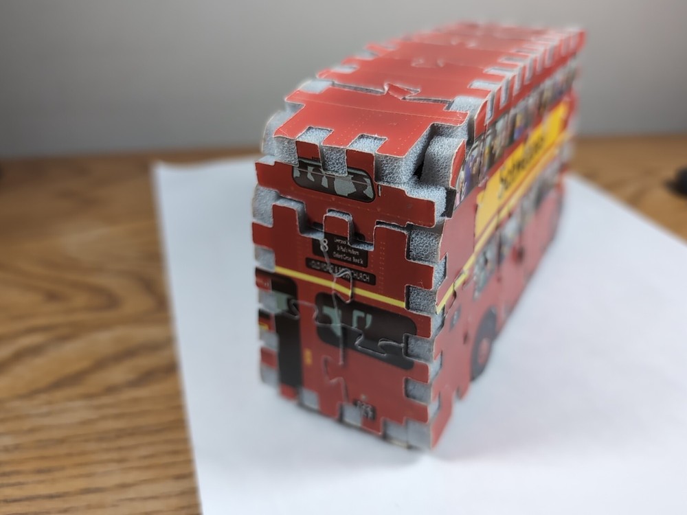 PUZZ 3D Mini Double Decker Bus 1998 Wrebbit 50 Pieces. No Box. Complete