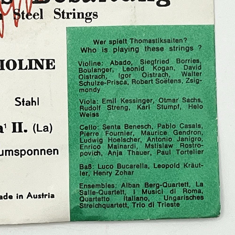 7 Violin Strings Variety E A D G Pirastro Dr Thomastic Variety