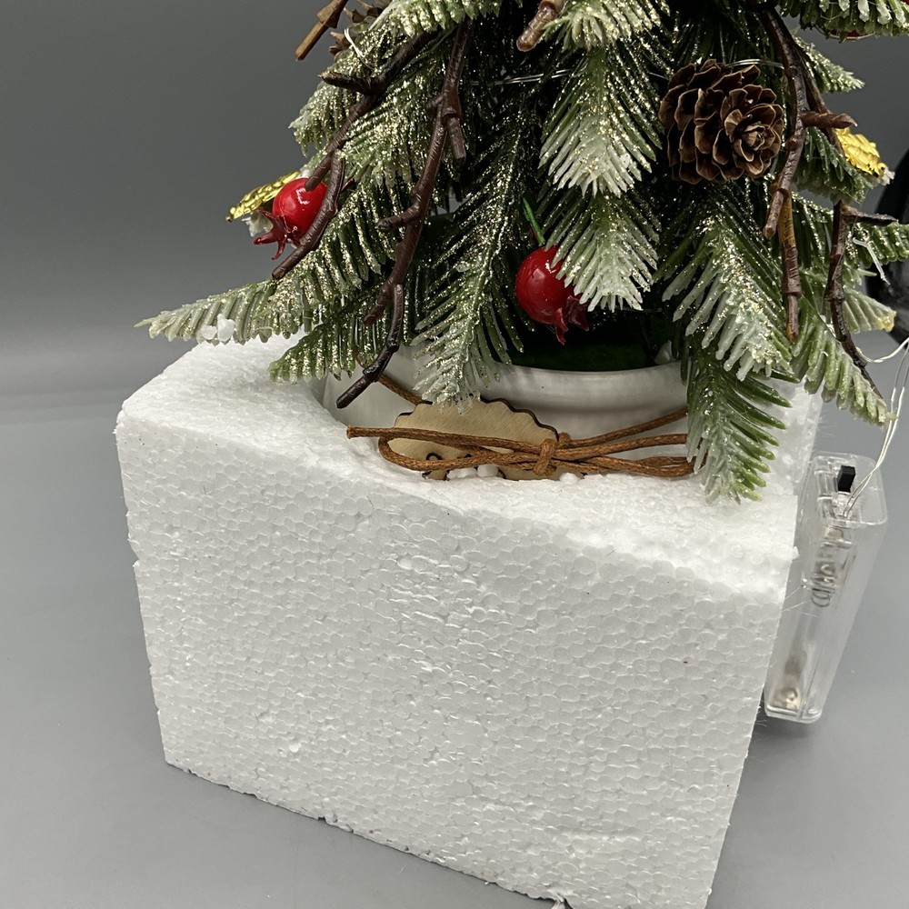 Artificial Mini Christmas Tree Tabletop Decoration With Lights, 13 Inch