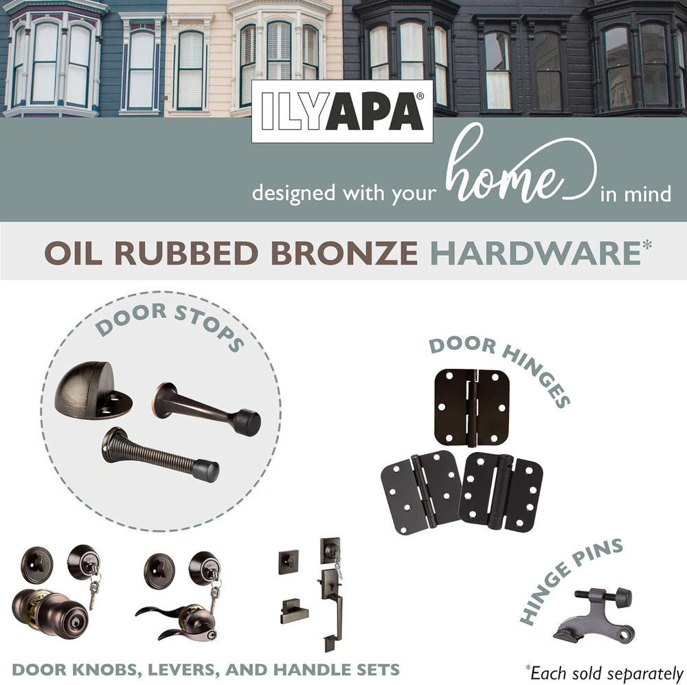 Solid Door Stops - 10 Pack 2 Inch Heavy Duty Traditional Solid Door Stop - Oil R