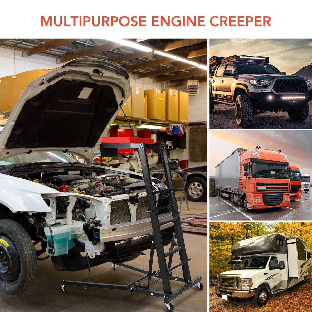 48-66" Topside Automotive Creeper Adjustable Engine Creeper Top Creeper 400LBS