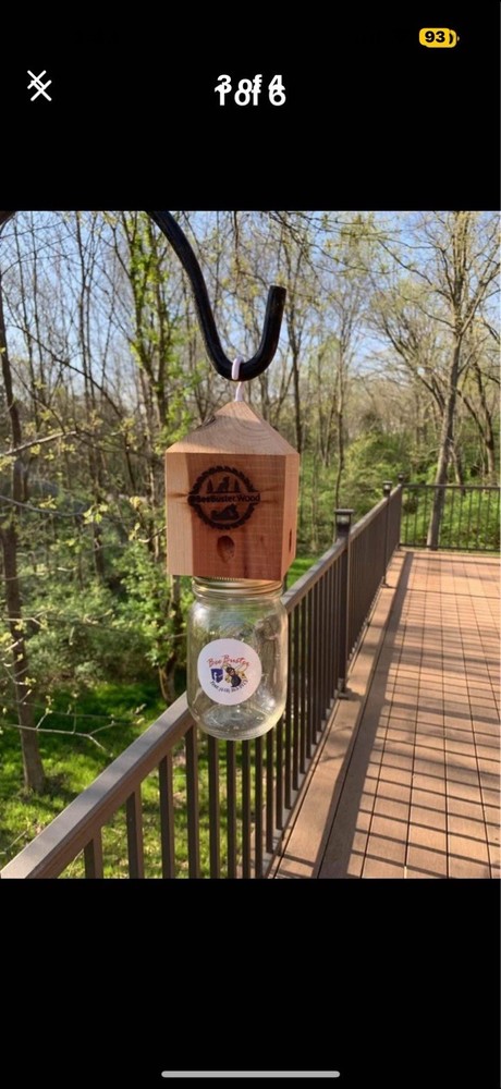 Set of 3 Handmade Cedar Carpenter Bee Traps