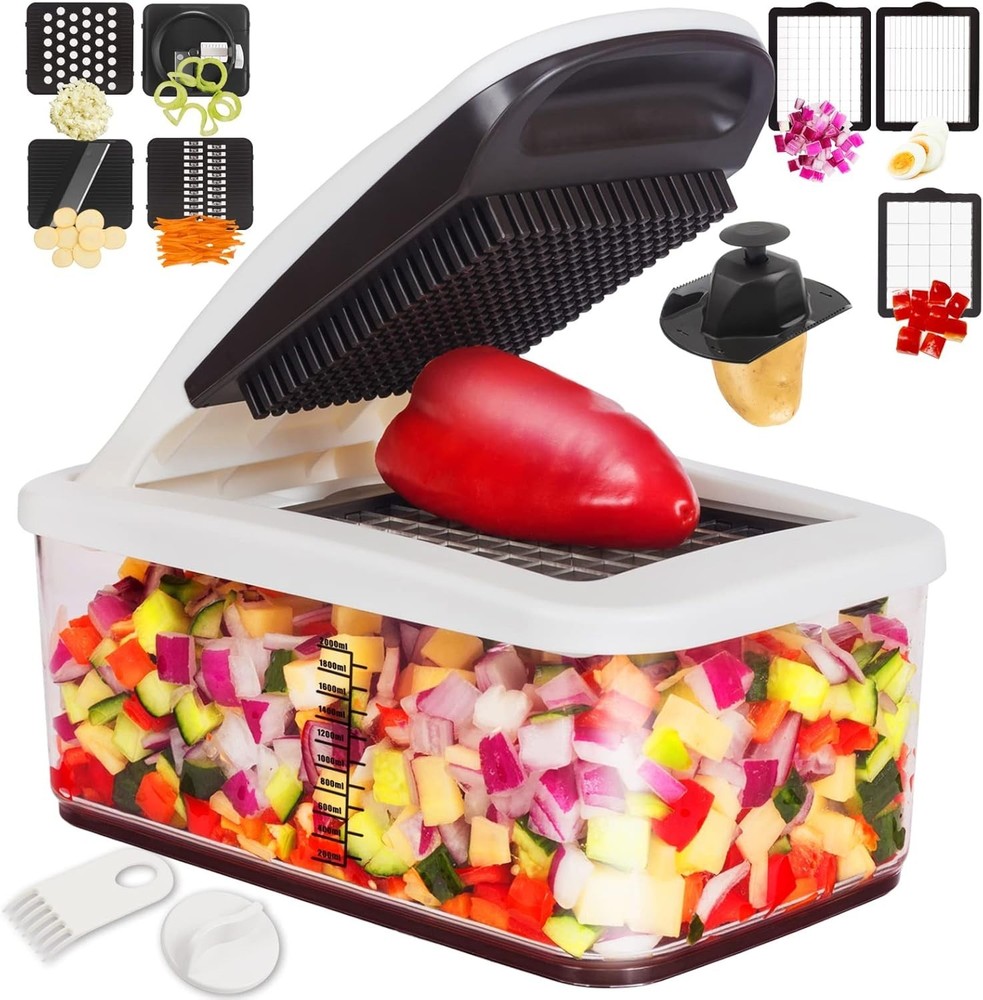 Vegetable Chopper, Extra Large Chopper Vegetable Cutter, Multifunctional 10-i...