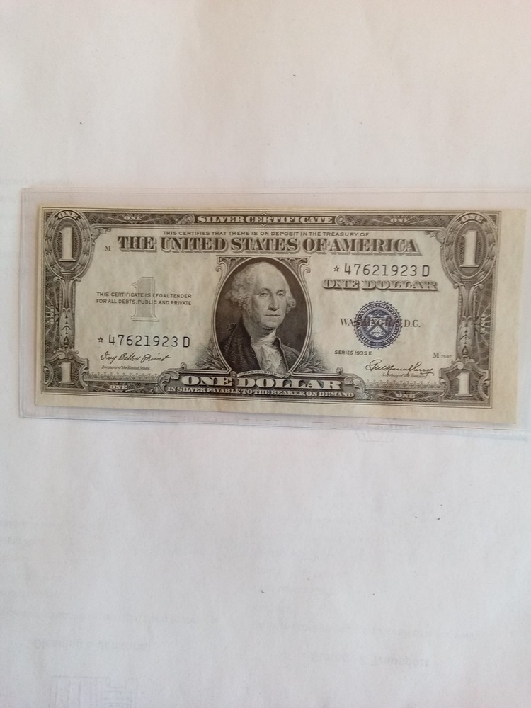 1935 Series E Silver Certificate, Print Error, Choice Uncirculated