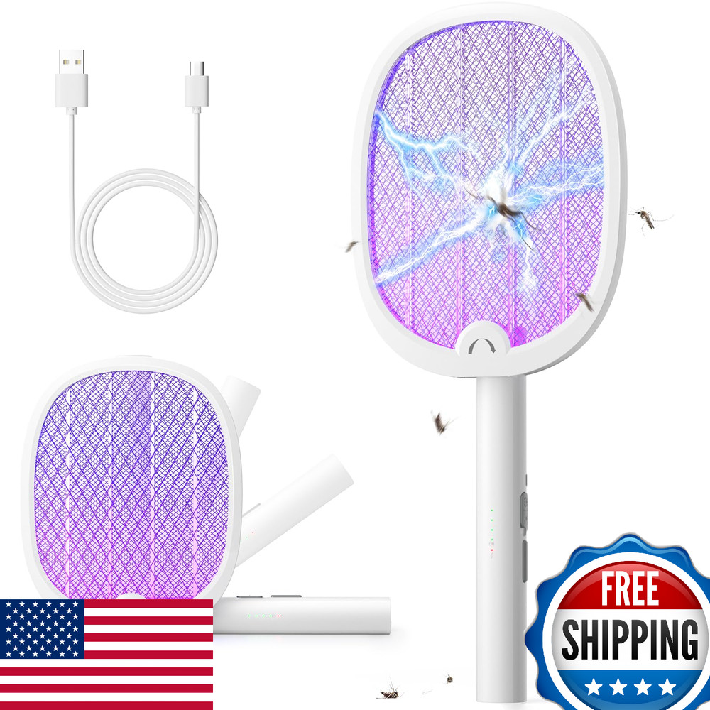 YISSVIC Electric Fly Swatter Foldable Bug Zapper Racket 2-in-1 Mosquito Killer