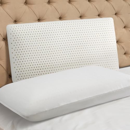 100% Natural Talalay Latex Pillow Sleeping Bed Pillows, Extra Soft Queen Size