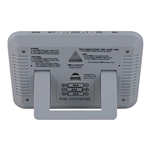 513-113W Digital White Wall Clock with Temperature & Countdown Timer