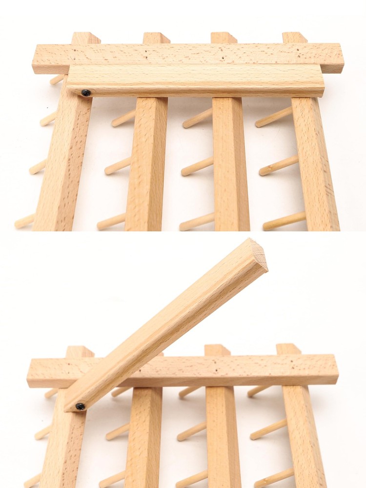 40 Mini Spools Solid Beechwood Free-Standing Thread Rack Small Sewing and Emb...