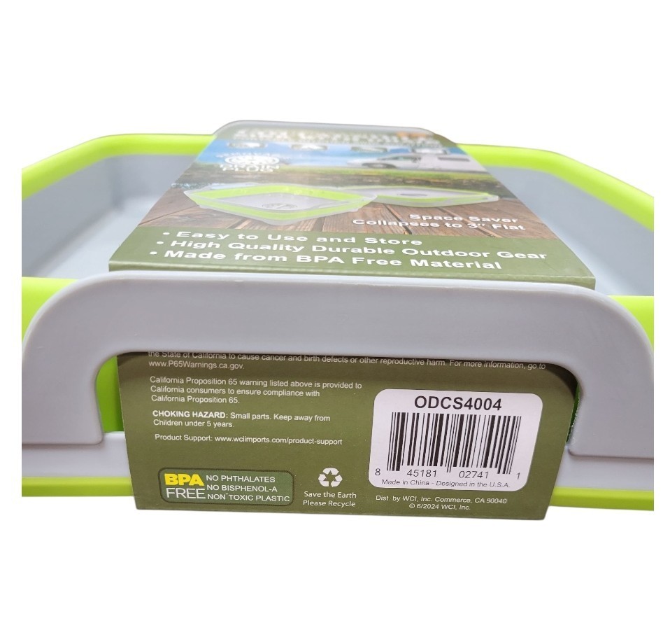 Collapsible Dish Pan Sink With Drain 2.5 Gallon 9.5 Liter