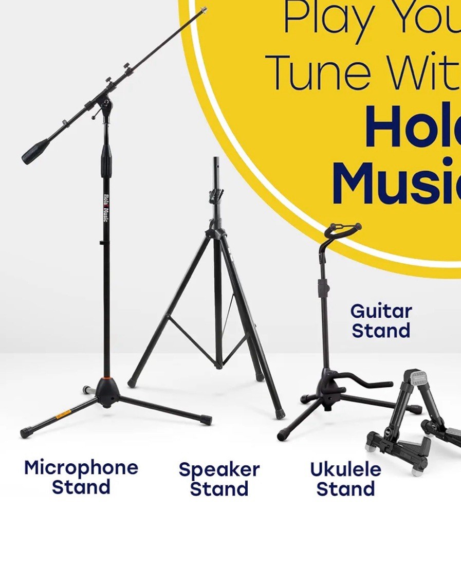 Hola! Music Guitar Stand - Height Adjustable, Collapsible w/Padded Neck & Yoke