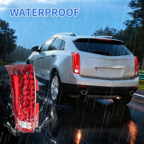 Tail Light Assembly Compatible with Cadillac SRX 2010-2016 Red Driver Left Side