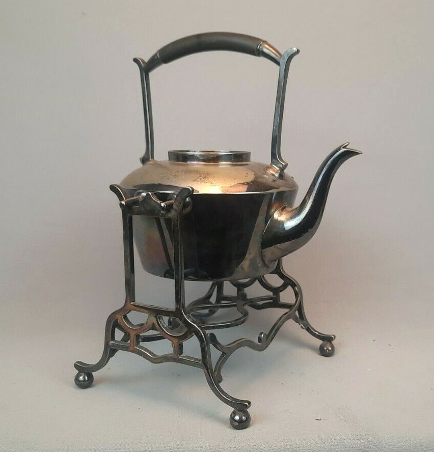 Martin Hall Silver Plated Tilting Spirit Kettle w/ Burner Stand – Hard Soldered