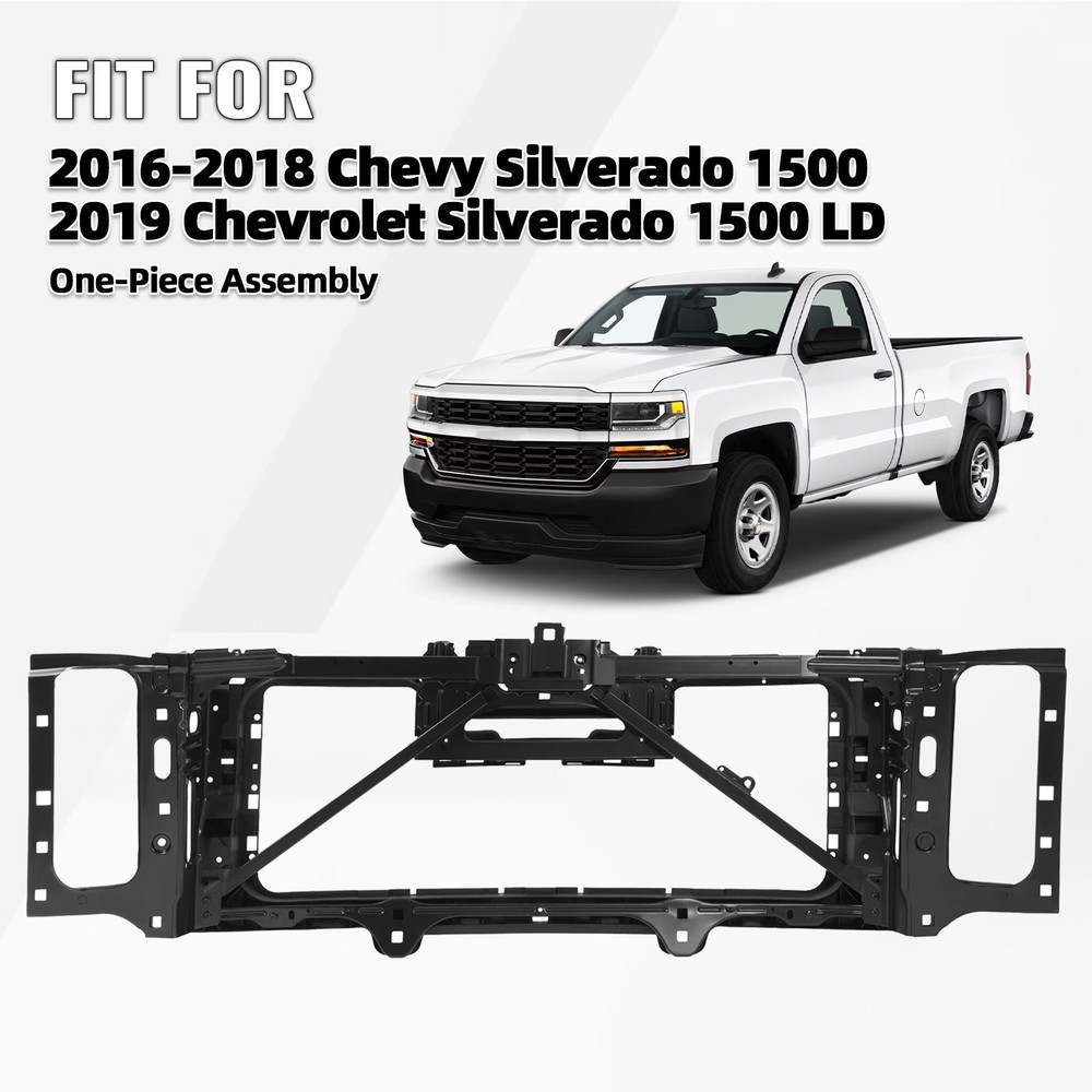 Front Header Panel Radiator Support Grille For 2016-2019 Chevy Silverado 1500
