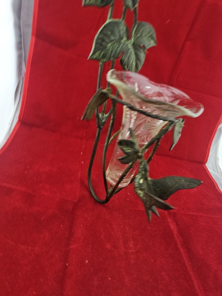 Original Antique Solid Copper Hummingbird Wall Sconce