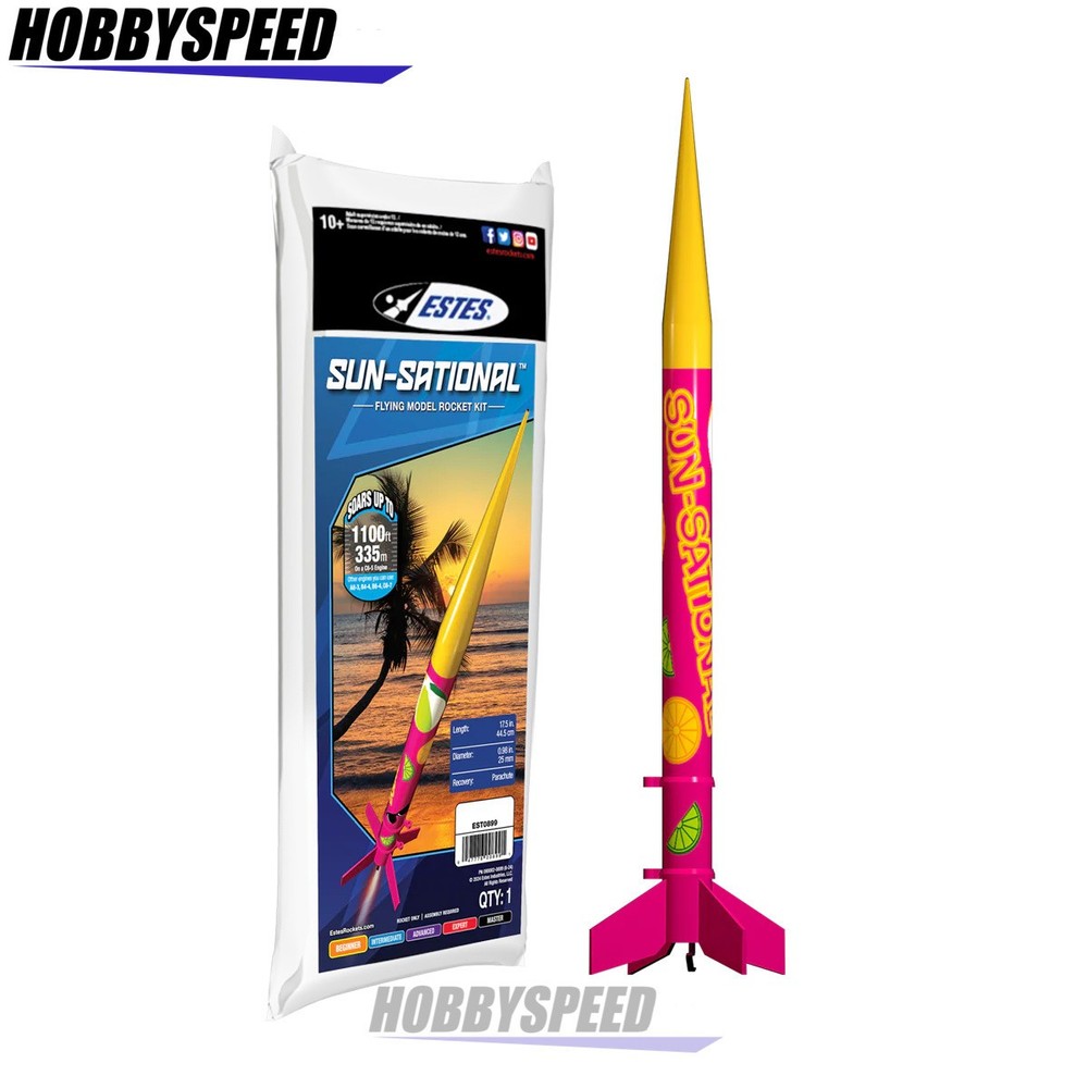ESTES SUN SATIONAL BEGINNER FLYING MODEL ROCKET KIT launch nasa space EST899 NEW