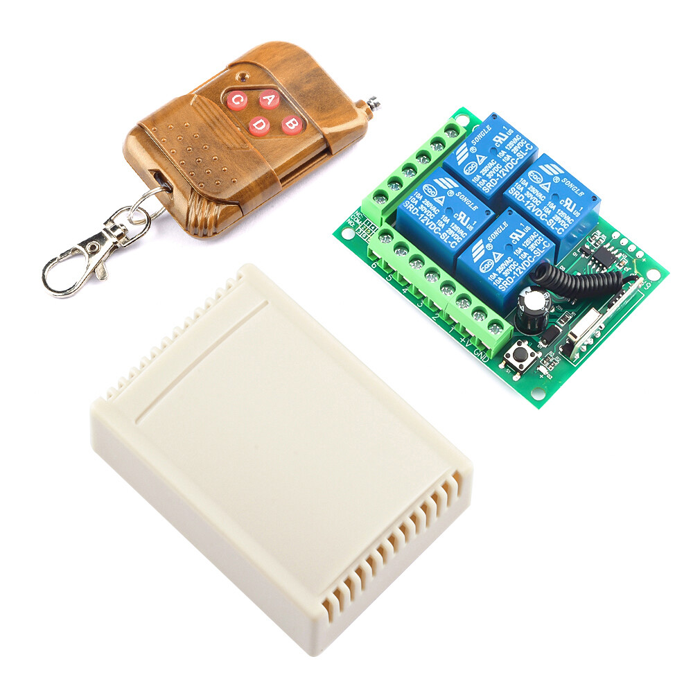 DC12V 433MHz 315MHz Wireless RF Remote Control Switch 4CH Relay Receiver Module