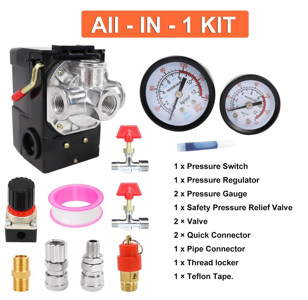 Pressure Switch Manifold Regulator Gauges Air Compressor Pressure Switch Control