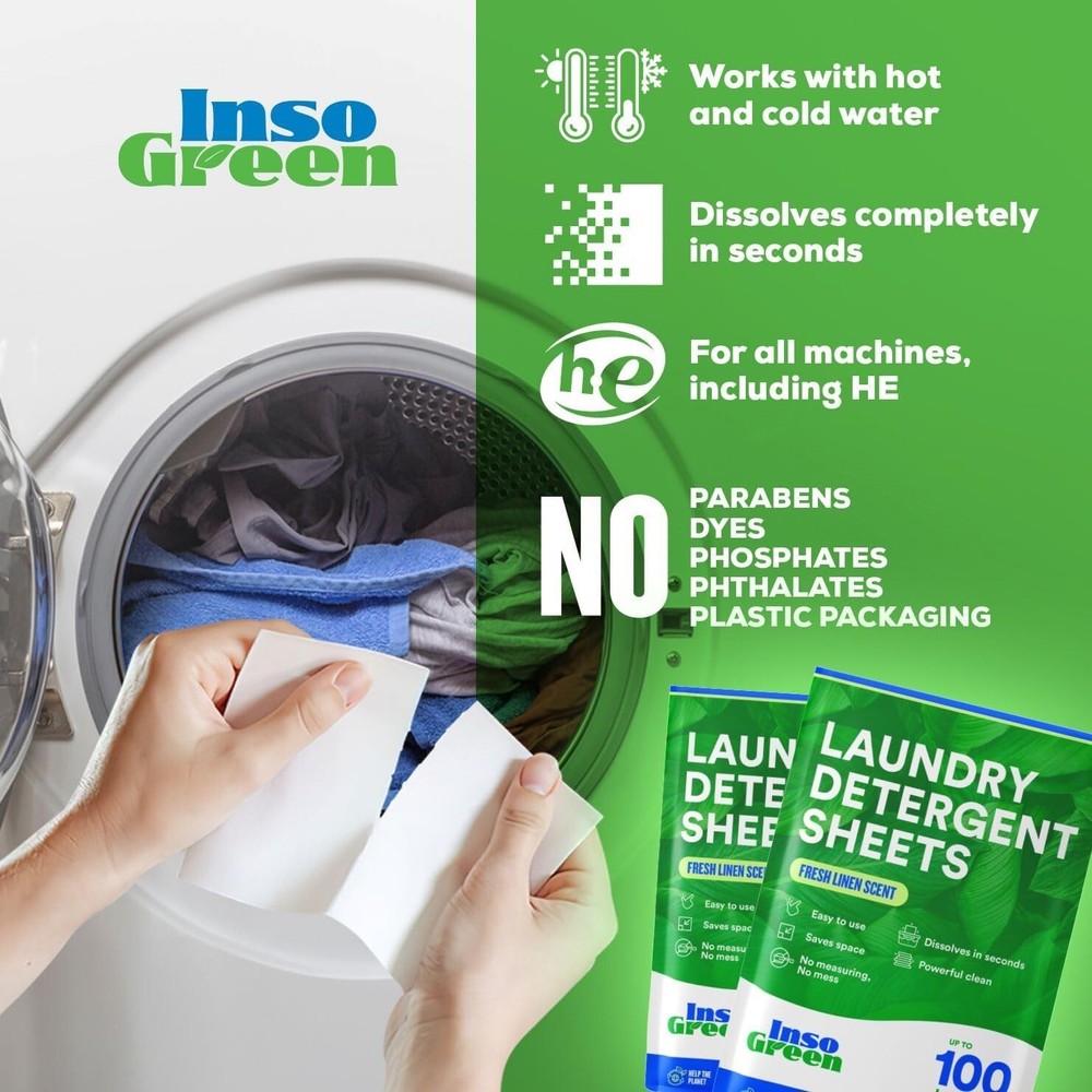 Laundry Detergent Sheets – 100 Loads - Eco Washer Sheets Detergent