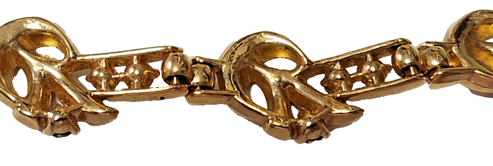 Trifari NECKLACE Vtg Choker Rhinestones 15.5" Adjustable 1960s Gold Tone SIGNED