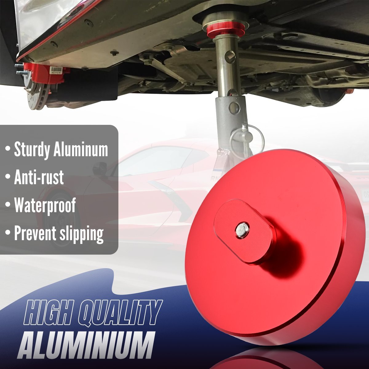 For Corvette C5 C6 C7 C8 Z06 ZR1 Red Leave In Lift Jack Pads Jacking Pucks USA