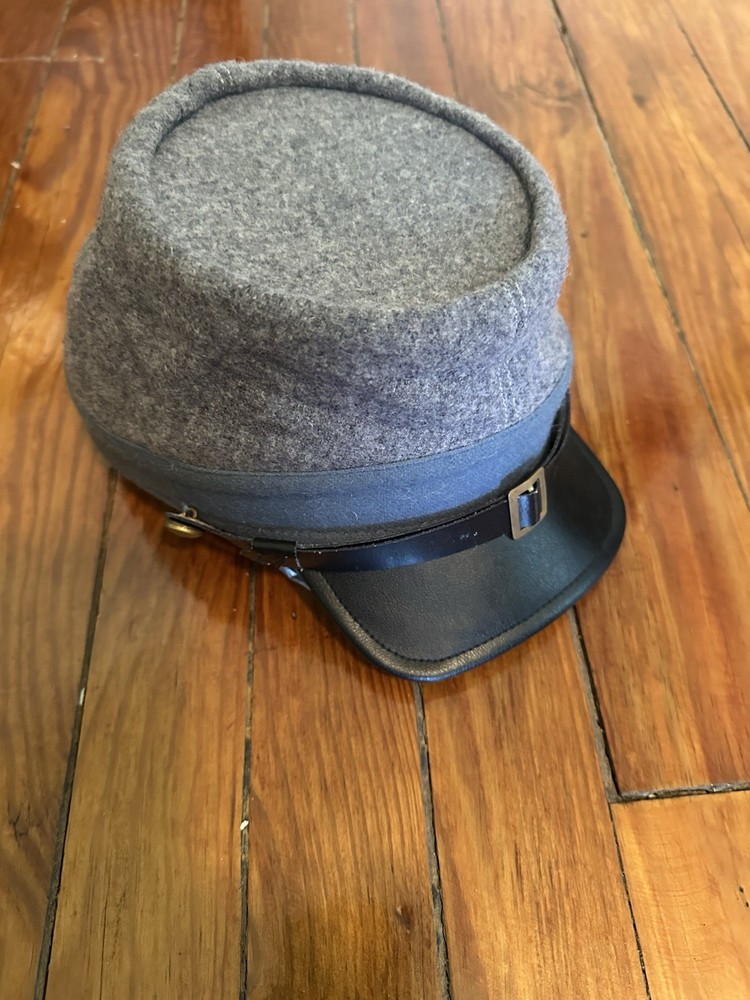 Civil War Replica Wool Kepi Cap with Leather Strap