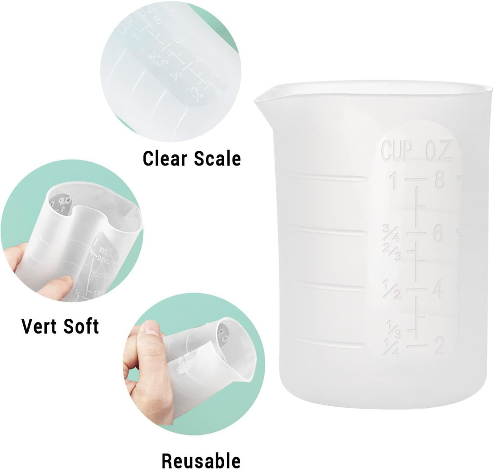 9PCS Silicone Mixing Cups Set, Resin Casting Tool Kit, DIY Craft Set for Epoxy,