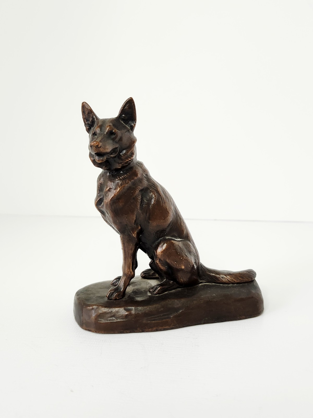 Antique Jennings Brothers Bronze Metal German Shepard Figurine JB 2417
