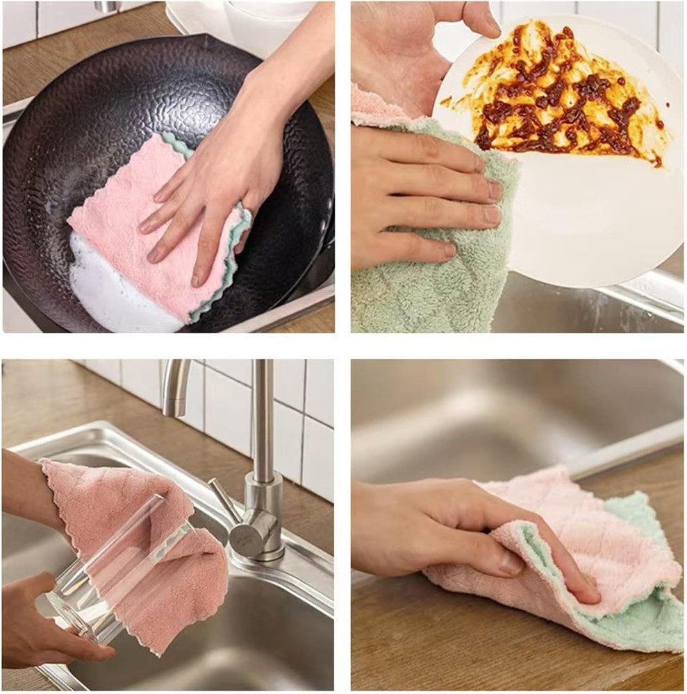 24 Pack Kitchen Dish Cloths Towels, Super Soft and Absorbent Multicolor...