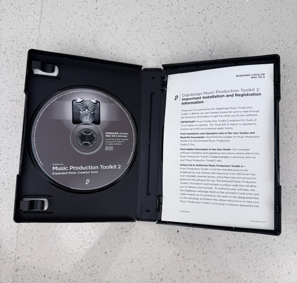 Digidesign Music Production Toolkit 2 Software Does Not Include License.