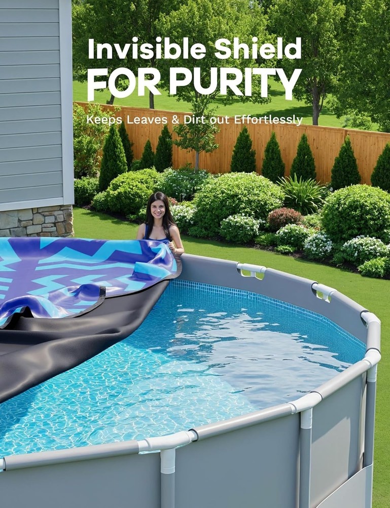 POOLHACKER 21 ft Round Winter Pool Cover for Above Ground Pool Extra Thick 420D