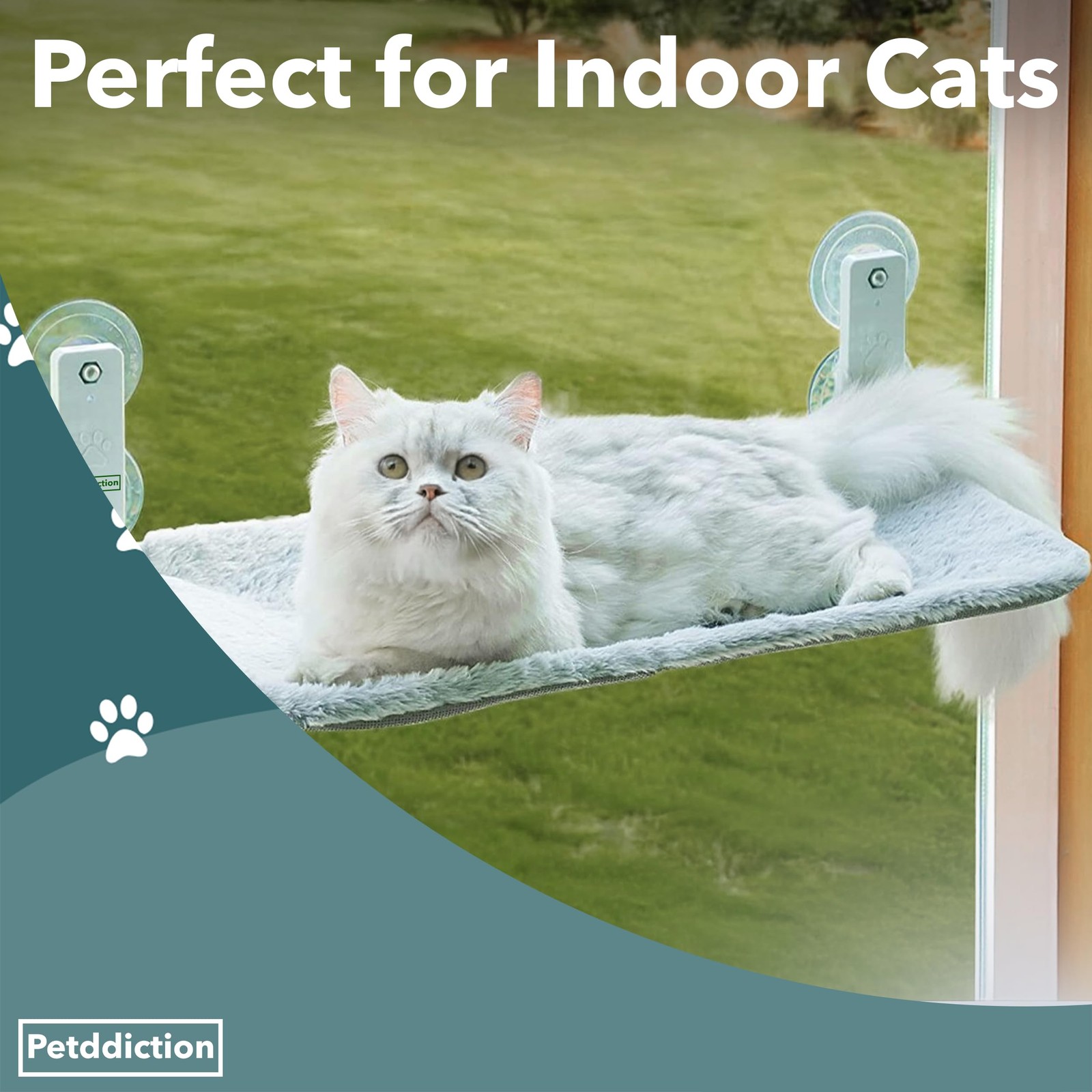Cat Window Perch Hammock | Window Cat Bed Seat | Foldable Cordless Glass Ledg...