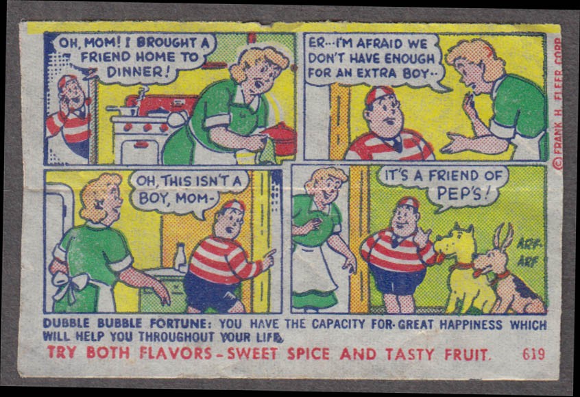 Fleer Dubble Bubble bubblegum comic featuring Pud 1950s #619