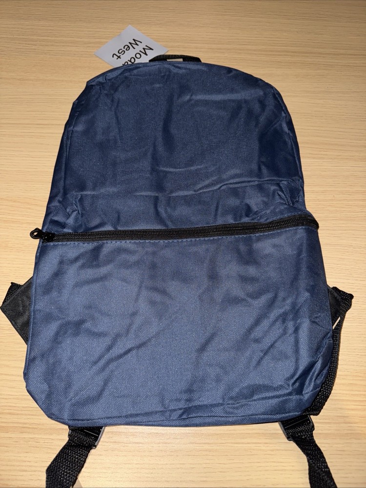 Moda West Kids Backpack Padded Straps with Front Zipper Pocket Navy