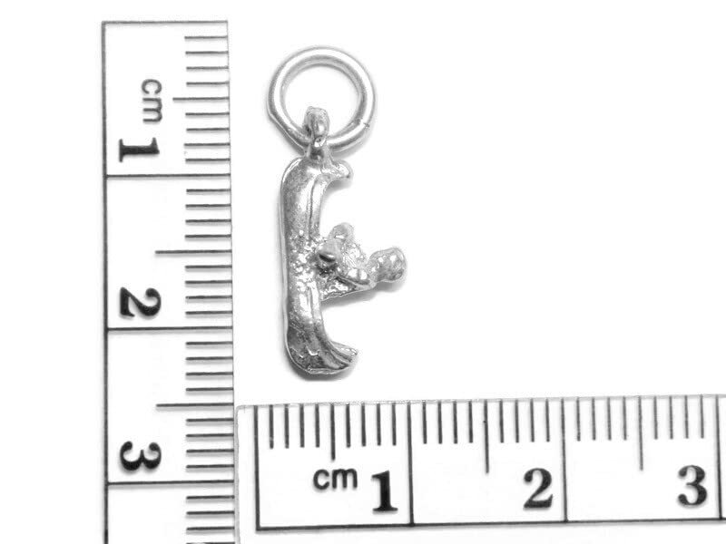 Men & Canoe Pendant Charm .925 Sterling Silver