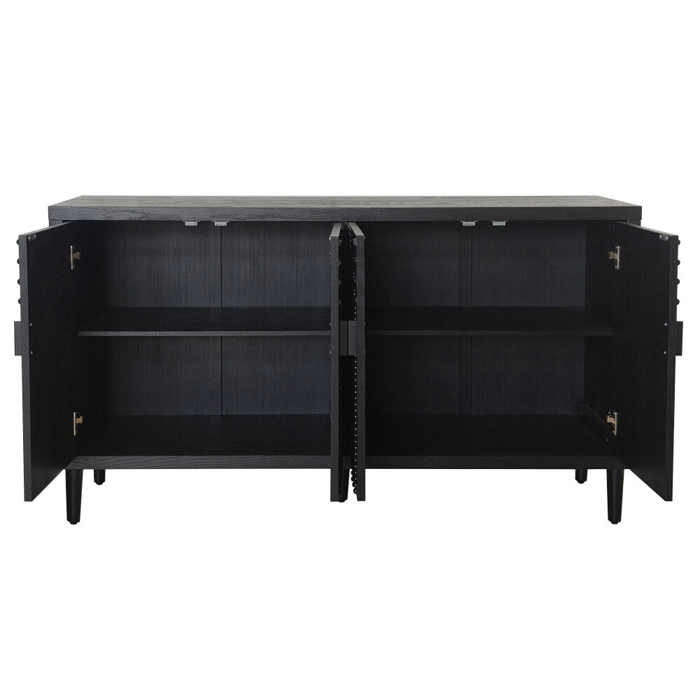 Modern Sideboard Cabinet - Decorative Nailhead Accents & Adjustable Storage