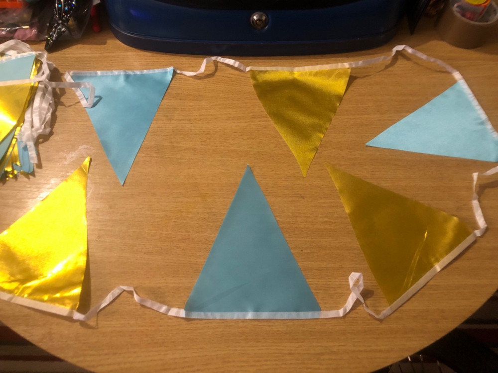 66ft Bunting Banner, 52pcs Waterproof Polyester Fabric Triangle Flags Reusable P