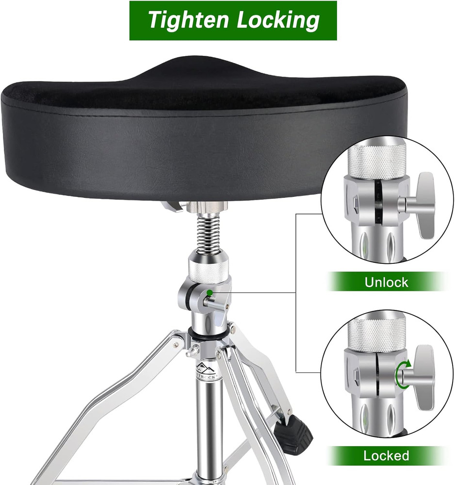 Drum Throne Drum Seat Height Adjustable,Rotatable Padded Drum Stools Motorcycle