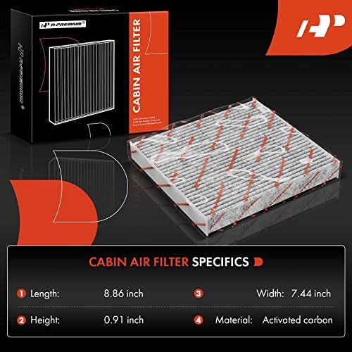 2-PC Engine & Cabin Air Filter with Activated Carbon Compatible with Ford