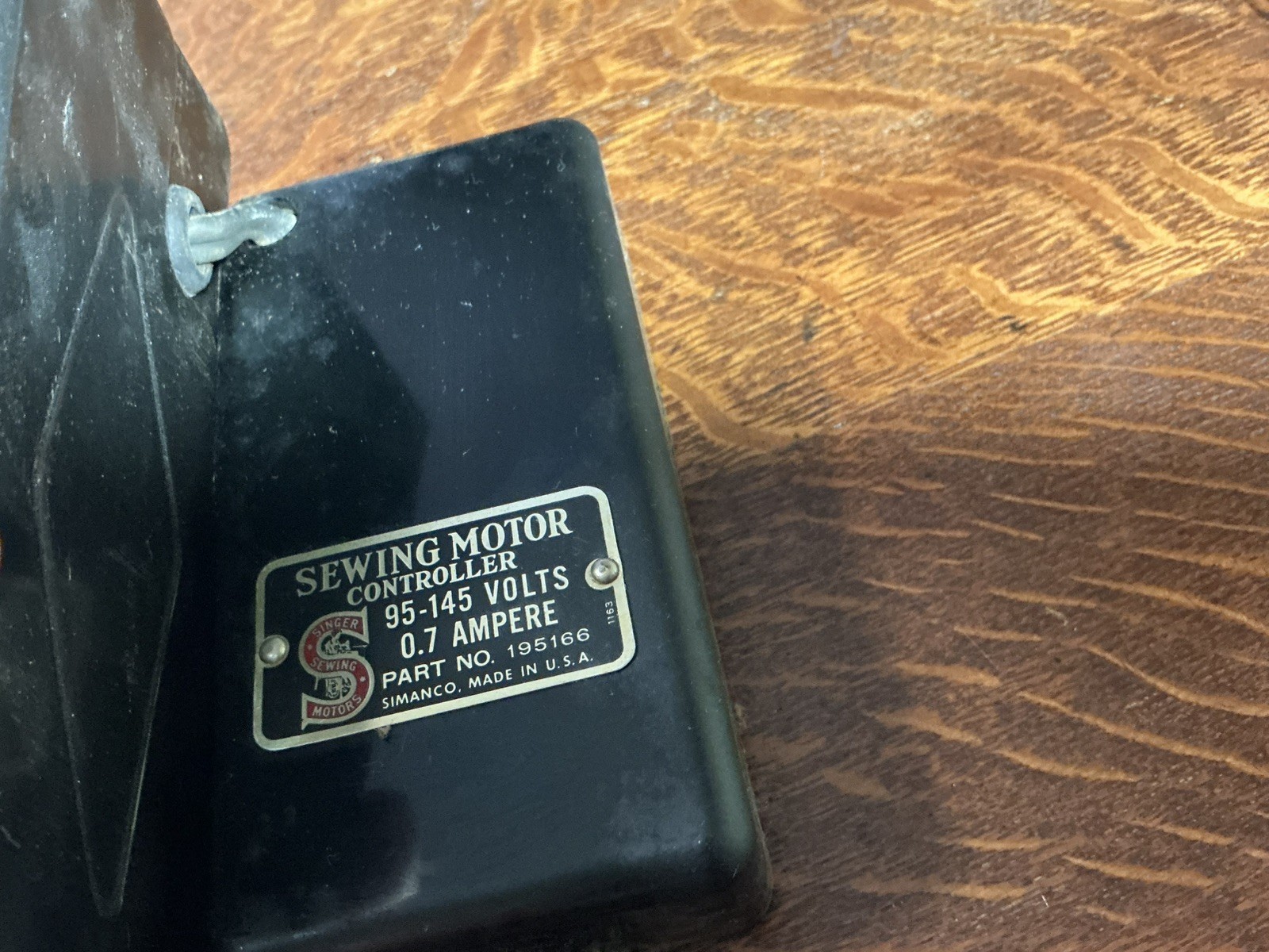 Vintage 1941 Singer 128 Sewing Machine Motor, Light and controller Unit